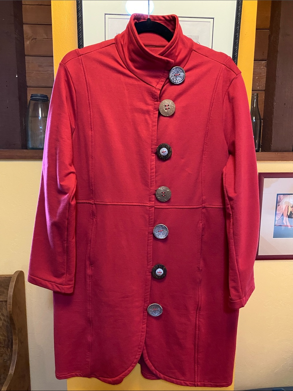 Neon Buddha Katelyn Car Coat, Red